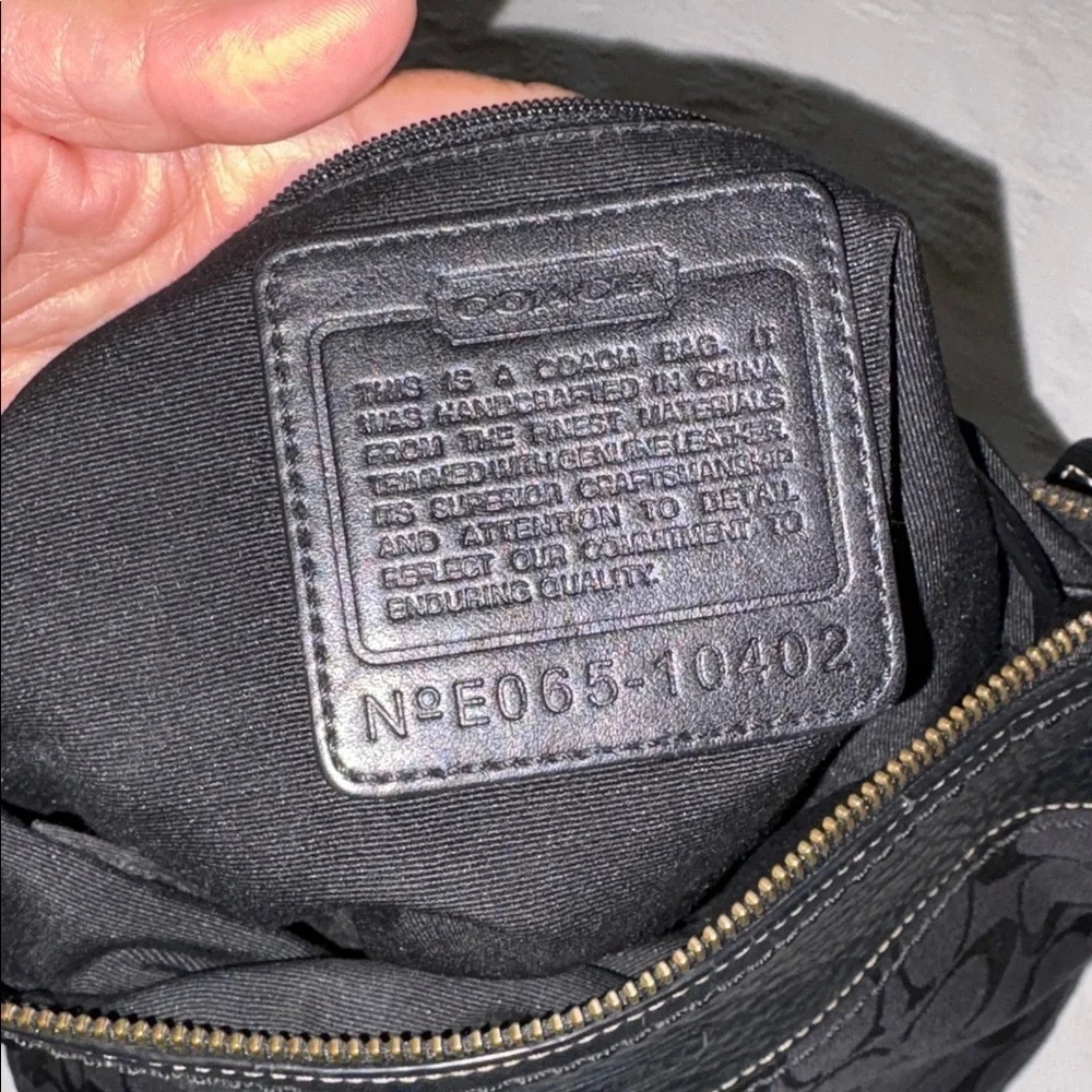 BNWOT Coach Black Leather/Canvas Crossbody Bag